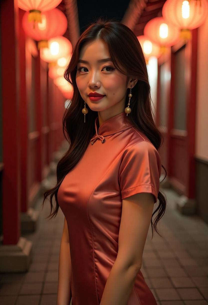 她把镜子放下海报